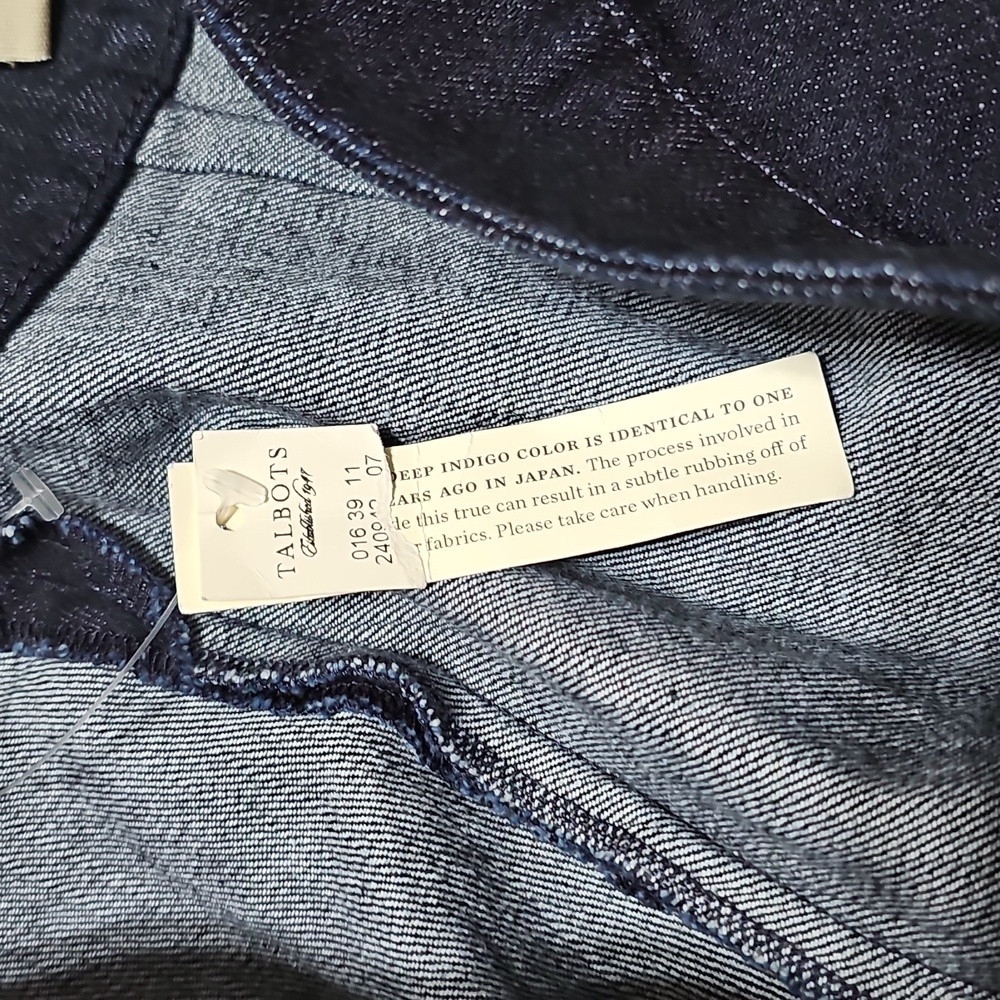 Talbots Dark Blue Side Zippered Skinny Capri Denim Pants Size 8/29‎ NWT - Picture 4 of 6